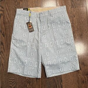 NWT Sligo Stylish Light Gray And Blue Geometric Men's Shorts